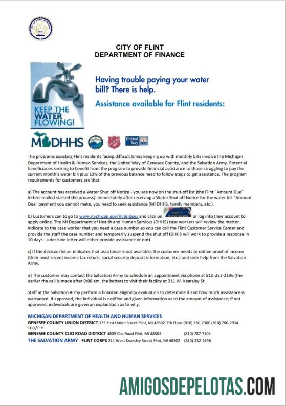 realista Aviso de desligamento de conta de serviços públicos, cidade de Flint, Michigan, Departamento de Finanças dos EUA, modelo Word e PDF